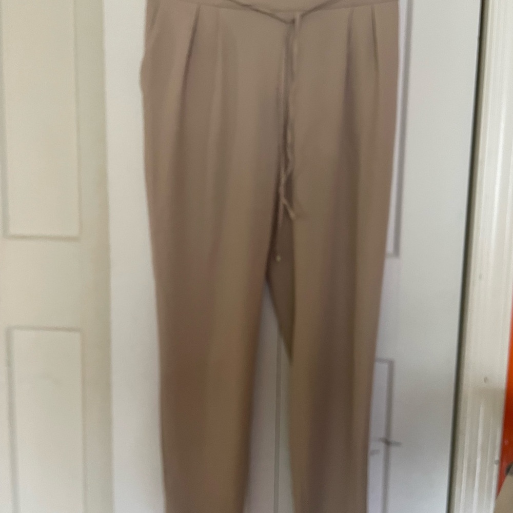 ZARA . Women georgette Tan Pants with pockets.